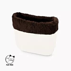 O bag mini trim | faux lapin rex fur | chocolate