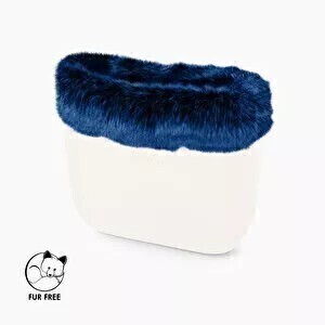 O bag mini trim faux fox fur teal