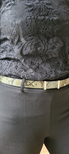 2,5 cm 'snake' riem met gesp | Khaki 