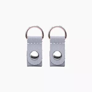 O bag clips (silver) saffiano print light grey