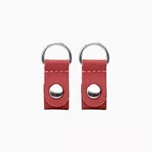 O bag clips (silver) saffiano print ruby red