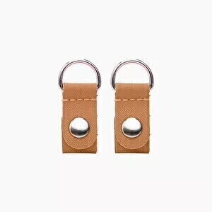 O bag clips (silver) saffiano print camel