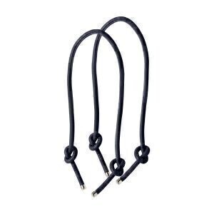 O bag long knots handles nappa faux leather navy blue