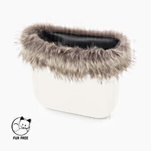 O bag mini trim | faux lynx fur | sand