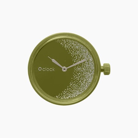O clock dial glitter half moon avocado