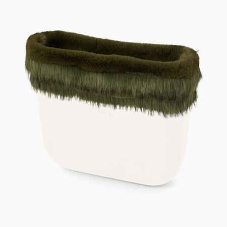 O bag classic trim | faux rabbit fur scaled | military