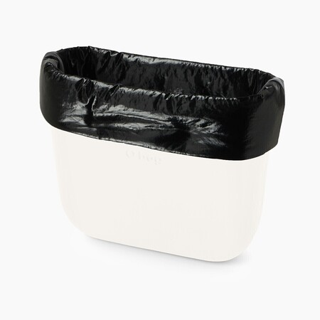 O bag classic trim padded glossy nylon | black