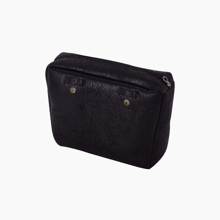 O bag mini innerbag zip-up with loops montone black
