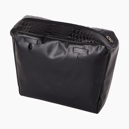 O bag classic innerbag zip-up with loops | croco print| black