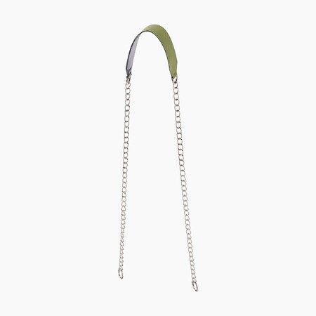 O bag chain shoulder strap wide  | suede effect | avocado