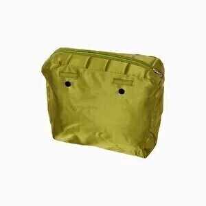 O bag mini innerbag zip-up with loops satin 3D effect | avocado