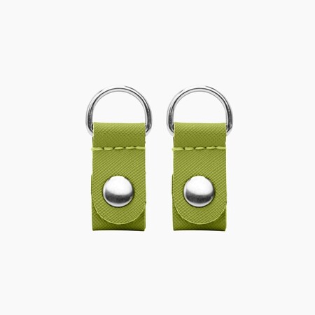 O bag clips (silver) saffiano print avocado