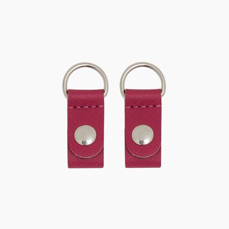 O bag clips (silver) saffiano print sangria