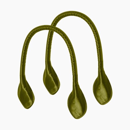O bag short spear handles satin | avocado