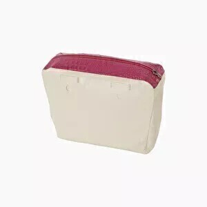 O bag mini innerbag zip-up with loops | croco print | sangria