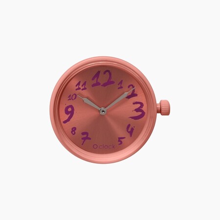 O clock dial brushed numbs salmon