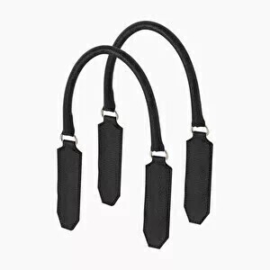 O bag short flat tubular handles | tumbled | black