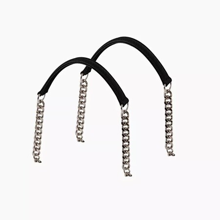 O bag short T-chain handles | tumbled | black