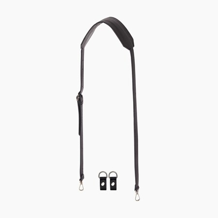 O bag chain shoulder strap wide + clips | tumbled | black