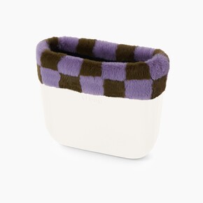 O bag mini trim | faux lapin rex fur | lilac & lichen