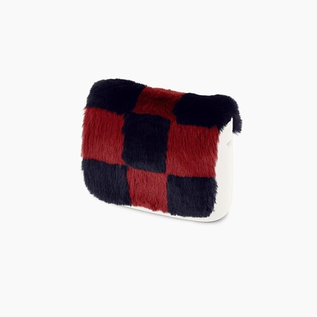 O bag pocket flap | lapin check effect | navy blue & india