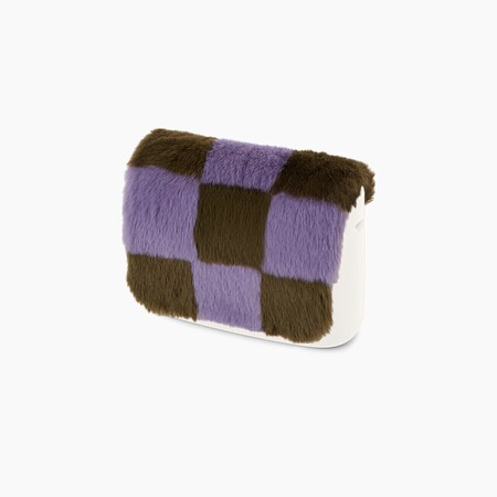 O bag pocket flap | lapin check effect | lilac & lichen