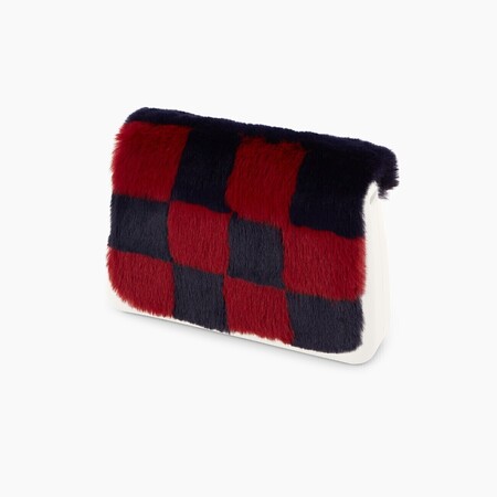 O bag glam flap | lapin check effect | navy blue & india
