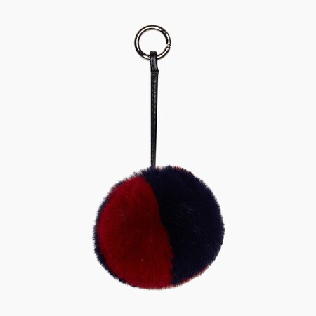 Key chain pon pon | lapin check effect | navy blue & india