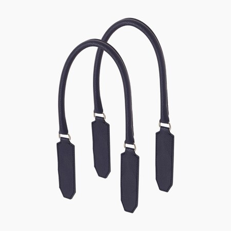 O bag long flat tubular handles | tumbled | navy blue