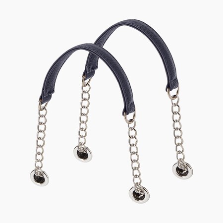O bag short T-chain handles | tumbled | navy blue