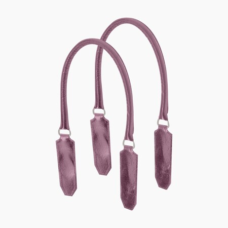 O bag long flat tubular handles | shiny nylon | valerian