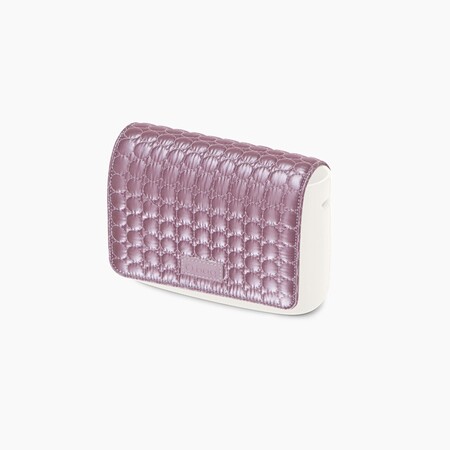 O bag pocket flap | quilted shiny nylon | valerian