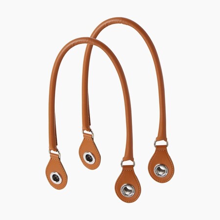 O bag long handles tubular perforated | nappa | burnt orange