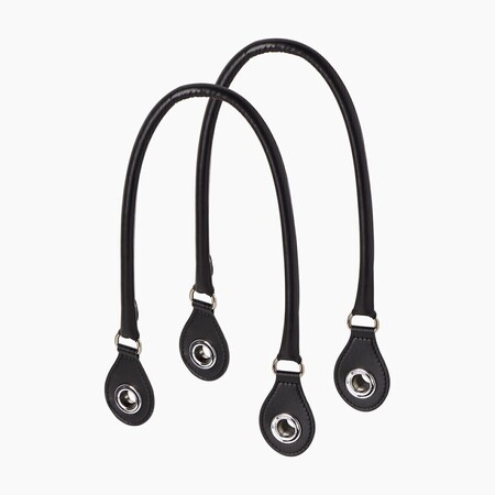 O bag long handles tubular perforated | nappa | black