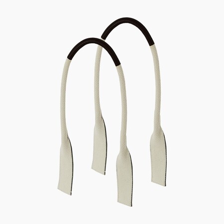 O bag long flat handles | canvas ribbon | black