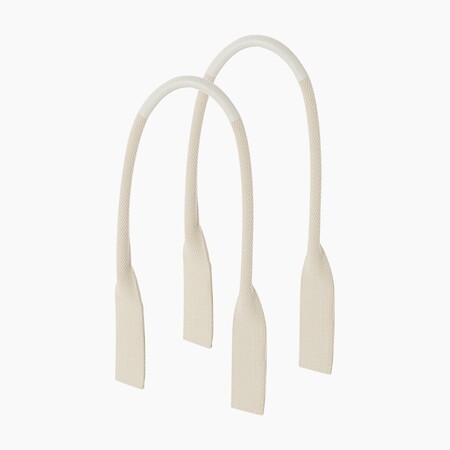 O bag long flat handles | canvas ribbon | milk