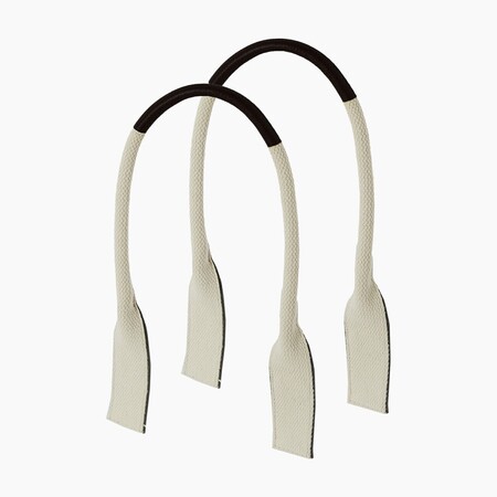 O bag short flat handles | canvas ribbon | black