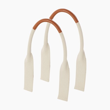 O bag short flat handles | canvas ribbon | burnt orange