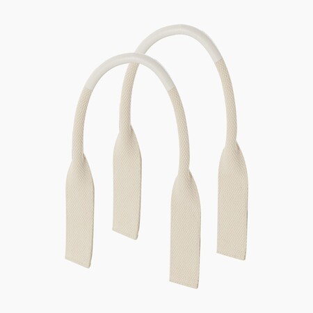 O bag short flat handles | canvas ribbon | milk