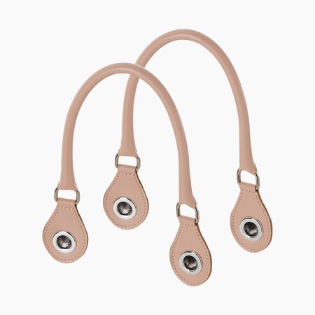 O bag short handles tubular perforated | nappa | smoke pink
