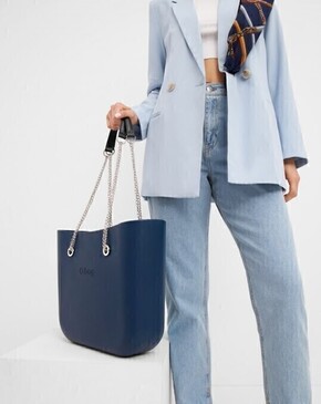 O bag classic navy blue & chain