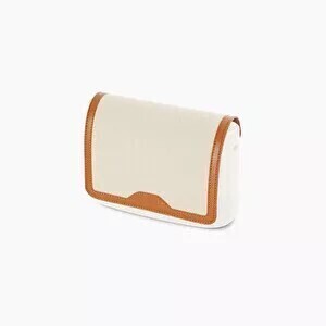 O bag pocket flap edge | canvas + nappa | burnt orange