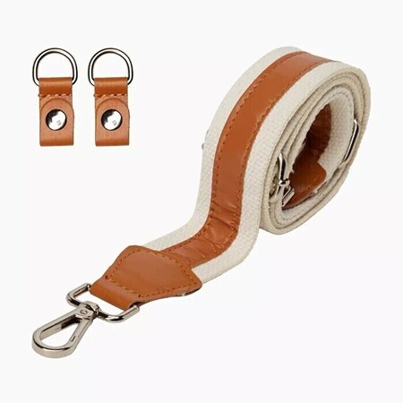 O bag shoulder strap 80/120 with clips | canvas + nappa | burnt orange