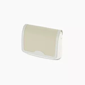 O bag pocket flap edge | canvas + nappa | milk