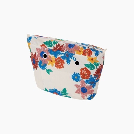 O bag mini innerbag zip-up | flower print | multicolor