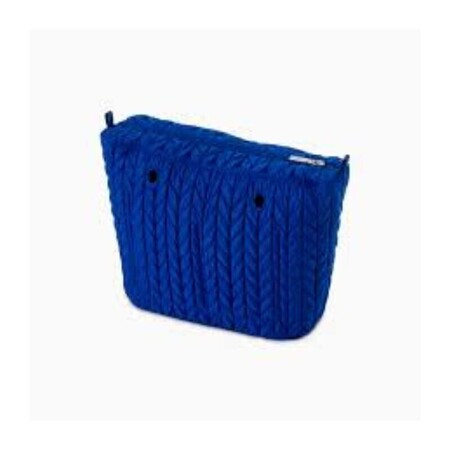 O bag mini innerbag zip-up | herringbone quilted | bright blue