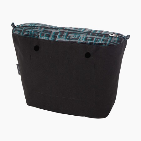 O bag classic innerbag zip-up | velvet print | black & blue lagoon