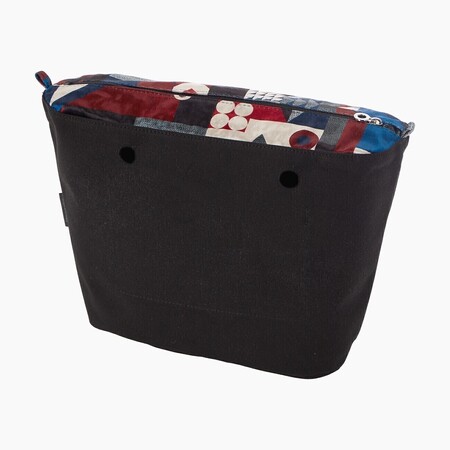 O bag classic innerbag zip-up | velvet print | bordeaux & riverside