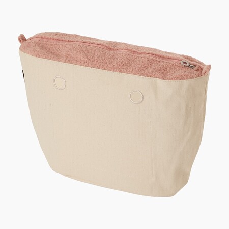 O bag classic innerbag zip-up | curly wool | smoke pink