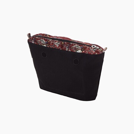 O bag mini innerbag zip-up | velvet flowers | bordeaux